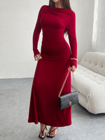 Maxi Jurk met One-Shoulder en Rimpeldetail - Maxi Dresses - Jurkjes.co