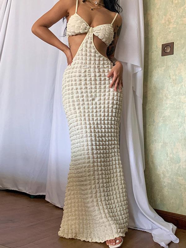 Maxi Jurk met Open Ontwerp en Textuur - Group2 - Jurkjes.co