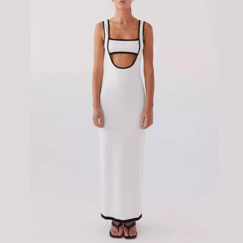 Maxi Jurk met Open Rug en Effen Design - Maxi Dresses - Jurkjes.co