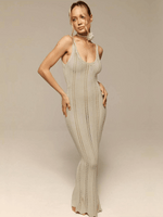 Maxi Jurk met Open Rug en Effen Design - Maxi Dresses - Jurkjes.co