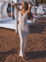 Maxi Jurk met Open Rug en Effen Design - Maxi Dresses - Jurkjes.co