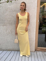 Maxi Jurk met Open Rug en Effen Patroon - Maxi Dresses - Jurkjes.co