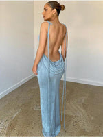 Maxi Jurk met Open Rug en Halternekkraag - Group4 - Jurkjes.co