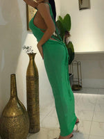 Maxi Jurk met Open Rug en Halternekkraag - Group4 - Jurkjes.co