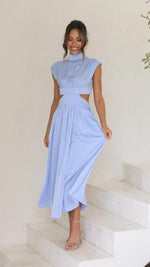 Maxi Jurk met Open Taille en Plooirok - Maxi Dresses - Jurkjes.co