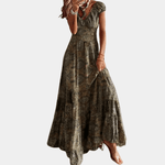 Maxi Jurk met Paisley en Ruches - CB - Dresses - Jurkjes.co
