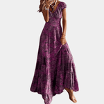 Maxi Jurk met Paisley en Ruches - CB - Dresses - Jurkjes.co