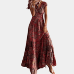 Maxi Jurk met Paisley en Ruches - CB - Dresses - Jurkjes.co