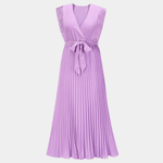 Maxi Jurk met Plissé en Strikceintuur - Women Summer Dress - Jurkjes.co