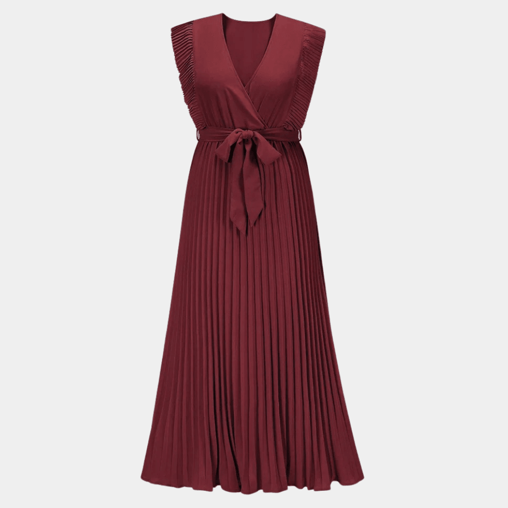 Maxi Jurk met Plissé en Strikceintuur - Women Summer Dress - Jurkjes.co