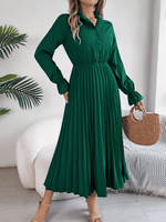 Maxi Jurk met Plooirok en Kraag - Maxi Dresses - Jurkjes.co