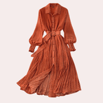 Maxi-jurk met Polka Dots en Ceintuur - CB - Dresses - Jurkjes.co