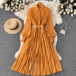 Maxi-jurk met Polka Dots en Ceintuur - CB - Dresses - Jurkjes.co