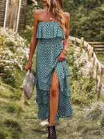 Maxi Jurk met Polkadot en Hoog Split - Group5 - Jurkjes.co