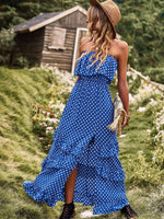 Maxi Jurk met Polkadot en Hoog Split - Group5 - Jurkjes.co