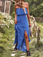 Maxi Jurk met Polkadot en Hoog Split - Group5 - Jurkjes.co