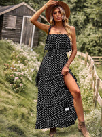 Maxi Jurk met Polkadot en Hoog Split - Group5 - Jurkjes.co