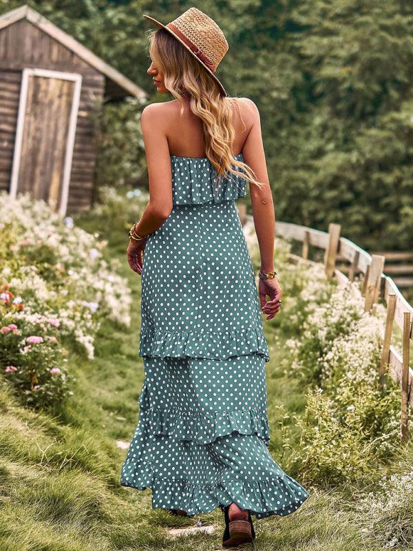 Maxi Jurk met Polkadot en Hoog Split - Group5 - Jurkjes.co