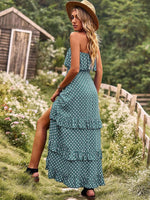 Maxi Jurk met Polkadot en Hoog Split - Group5 - Jurkjes.co