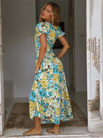 Maxi Jurk met Puff Mouwen en Bloemenprint - Group5 - Jurkjes.co