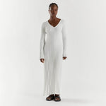 Maxi Jurk met Ribgebreide Stof - Women Winter Dress - Jurkjes.co