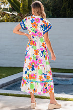 Maxi Jurk met Ricrac Trim en Bloemenprint - Maxi Dresses - Jurkjes.co