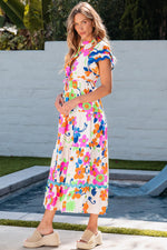 Maxi Jurk met Ricrac Trim en Bloemenprint - Maxi Dresses - Jurkjes.co