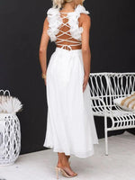 Maxi Jurk met Rimpelbandjes en Hoge Taille - Mini Dresses - Jurkjes.co