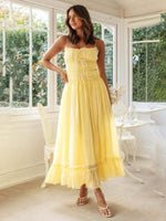 Maxi Jurk met Rimpeldetails en Kanten Trim - Group6 - Jurkjes.co