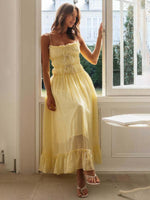 Maxi Jurk met Rimpeldetails en Kanten Trim - Group6 - Jurkjes.co