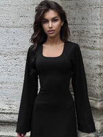 Maxi Jurk met Ronde Hals en Lange Mouwen - Maxi Dresses - Jurkjes.co