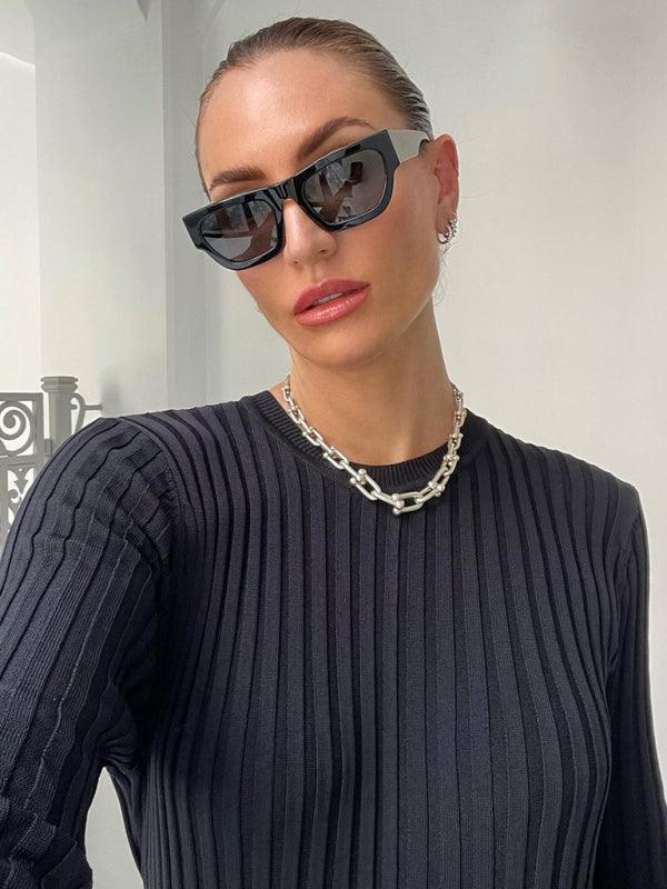 Maxi Jurk met Ronde Hals en Ribbelstof - Group2 - Jurkjes.co