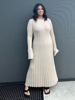 Maxi Jurk met Ronde Hals en Ribbelstof - Group2 - Jurkjes.co