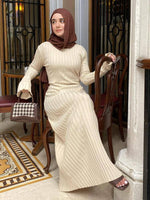 Maxi Jurk met Ronde Hals en Ribbelstof - Group2 - Jurkjes.co