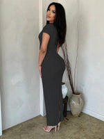 Maxi Jurk met Ronde Hals en Smalle Pasvorm - Group6 - Jurkjes.co