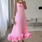 Maxi Jurk met Ruches en Slanke Pasvorm - CB - Dresses - Jurkjes.co