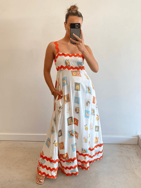 Maxi Jurk met Scalloped Edge en Bloemenprint - Group2 - Jurkjes.co