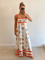 Maxi Jurk met Scalloped Edge en Bloemenprint - Group2 - Jurkjes.co