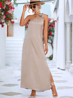 Maxi Jurk met Schouderband en Hoge Split - Maxi Dresses - Jurkjes.co