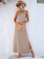Maxi Jurk met Schouderband en Hoge Split - Maxi Dresses - Jurkjes.co