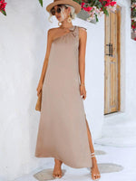 Maxi Jurk met Schouderband en Hoge Split - Maxi Dresses - Jurkjes.co