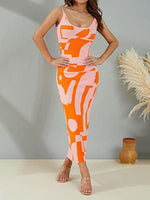 Maxi Jurk met Scoop Hals en Geometrisch Design - Maxi Dresses - Jurkjes.co