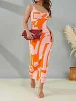 Maxi Jurk met Scoop Hals en Geometrisch Design - Maxi Dresses - Jurkjes.co