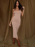 Maxi Jurk met Scoop Hals en Geometrisch Design - Maxi Dresses - Jurkjes.co
