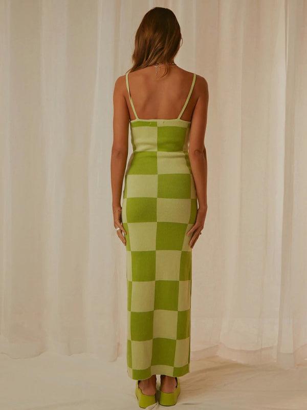 Maxi Jurk met Scoop Hals en Geometrisch Design - Maxi Dresses - Jurkjes.co