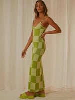 Maxi Jurk met Scoop Hals en Geometrisch Design - Maxi Dresses - Jurkjes.co