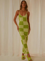 Maxi Jurk met Scoop Hals en Geometrisch Design - Maxi Dresses - Jurkjes.co
