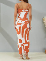 Maxi Jurk met Scoop Hals en Geometrisch Design - Maxi Dresses - Jurkjes.co