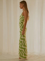 Maxi Jurk met Scoop Hals en Geometrisch Design - Maxi Dresses - Jurkjes.co
