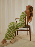 Maxi Jurk met Scoop Hals en Geometrisch Design - Maxi Dresses - Jurkjes.co